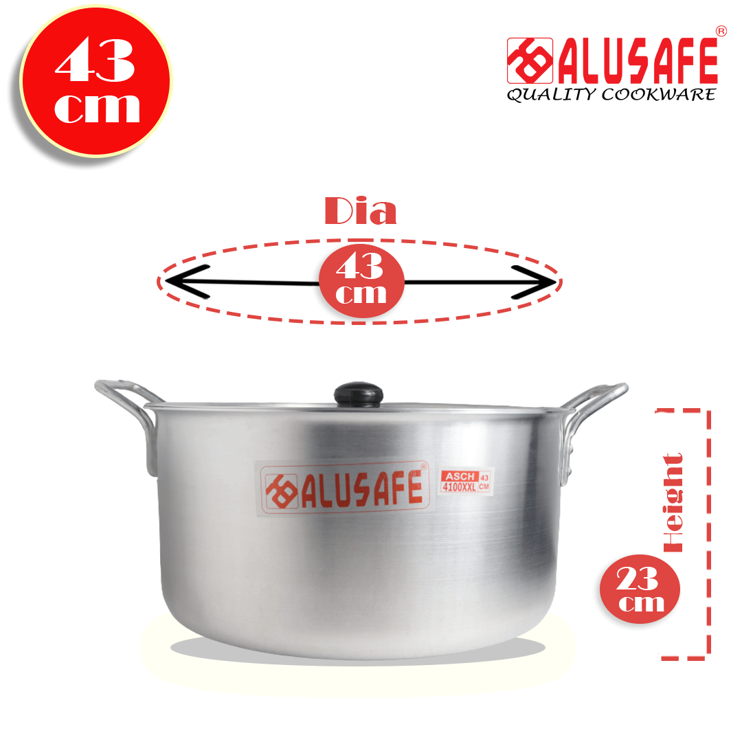 Picture of Alusafe Aluminium Casserole with lid 43 cm (43*23 cm)