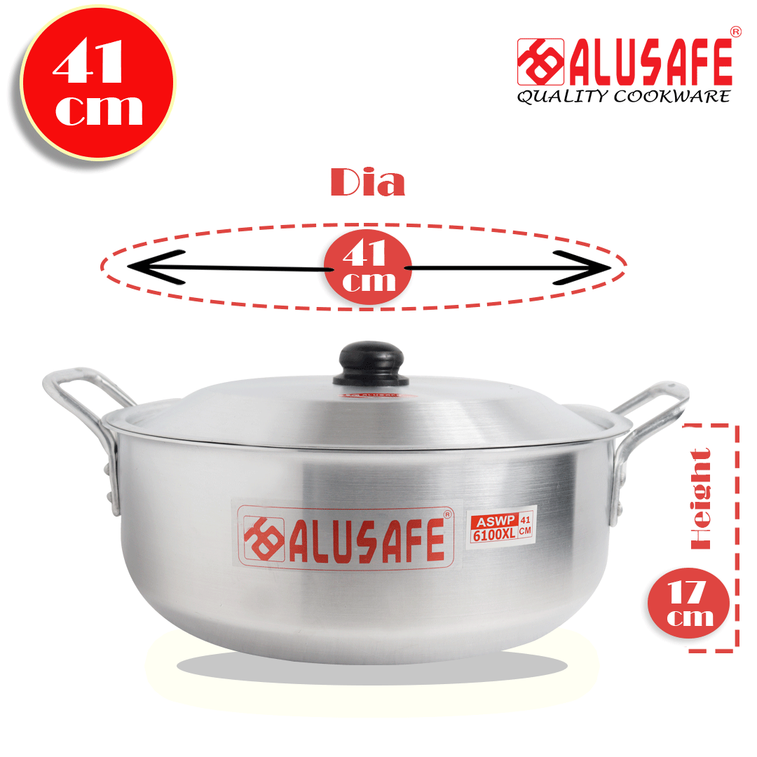 Picture of Alusafe Aluminium Wokpan with Lid 41 cm (41*17 cm)