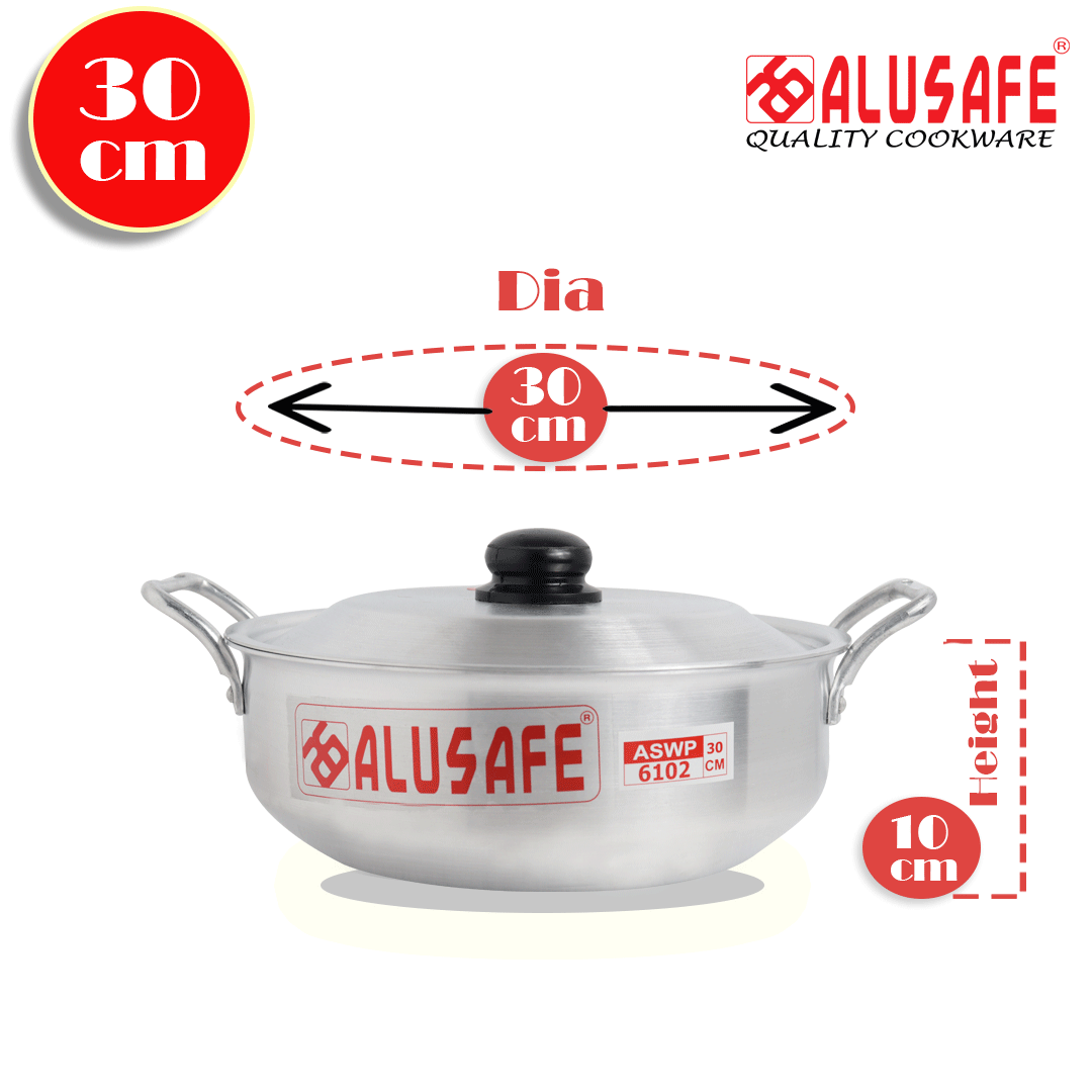 Picture of অ্যালুমিনিয়াম wokpan সাথে অ্যালুমিনিয়াম ঢাকনা 30x10 cm