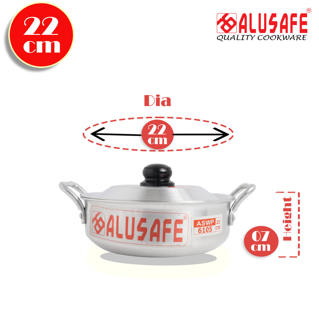 Picture of Alusafe Aluminum Wokpan with Lid (22*7 CM)