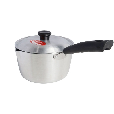 Picture of Alusafe Aluminum Milk Pan With Lid 16*10 Cm - Efficient Heating With Convenient Lid- A Kitchen Essential For Every Home