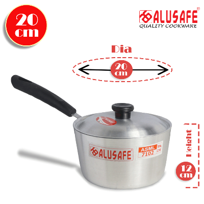 Picture of Alusafe Aluminum  Milk Pan with Lid 20*12 CM