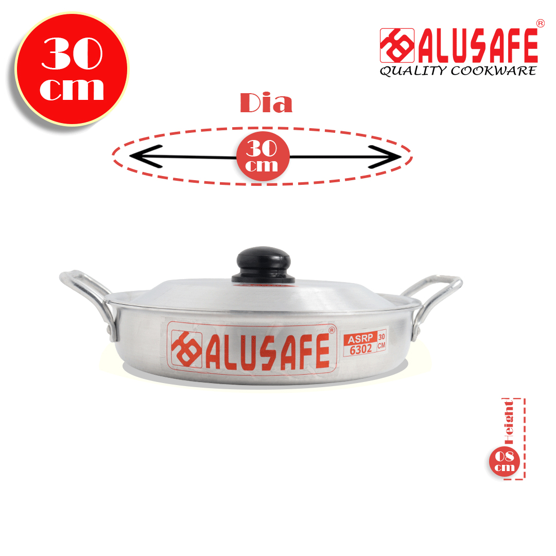 Picture of Alusafe Aluminum Roast Pan With Lid (30X6 Cm) - Easy Roasting With Durable Aluminum Roast Pan And Lid