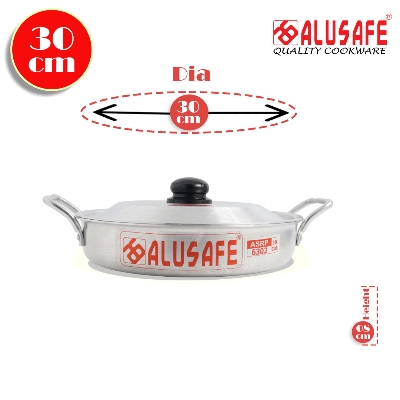 Picture of Alusafe Aluminum Roast Pan With Lid (30X6 Cm) - Easy Roasting With Durable Aluminum Roast Pan And Lid