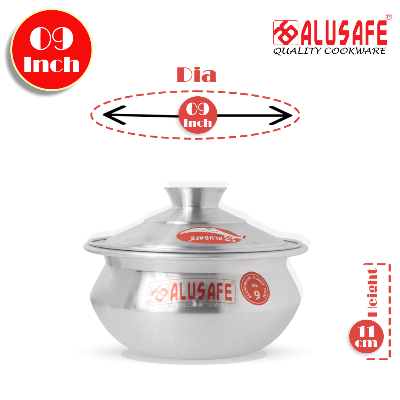 Picture of Aluminium Tarkari Hari With Aluminium Lid 9 inch ( 23x10 cm)