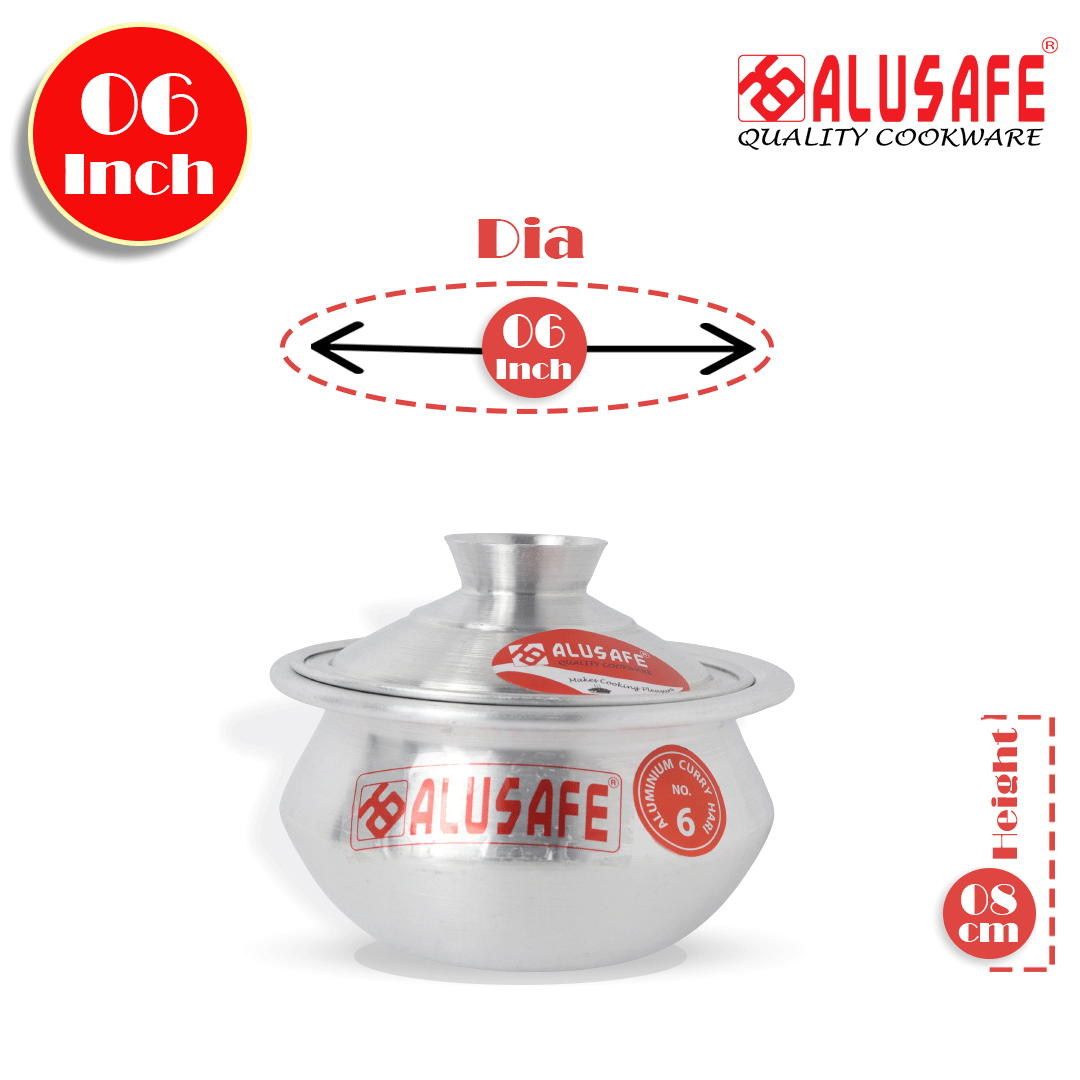 Picture of Aluminum Tarkari Hari with Lid  06 inch (15x08 cm)