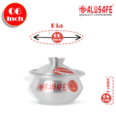 Picture of Aluminum Tarkari Hari with Lid  06 inch (15x08 cm)