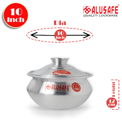 Picture of Aluminum Tarkari Hari with Lid  10 inch (25x12 cm)