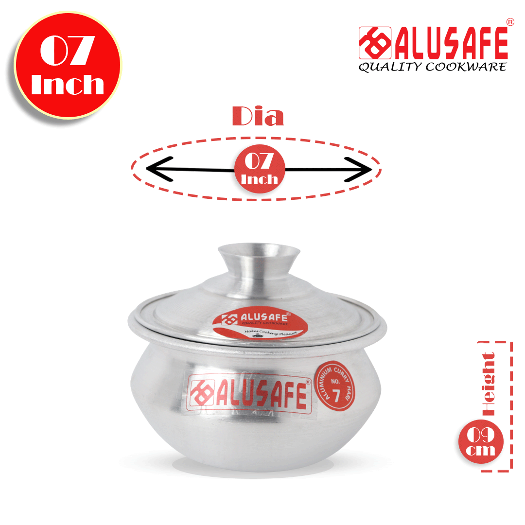 Picture of Aluminum Tarkari Hari with Lid  07 inch (18x09 cm)