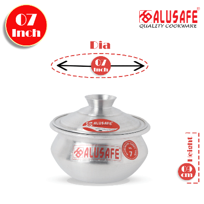 Picture of Aluminum Tarkari Hari with Lid  07 inch (18x09 cm)