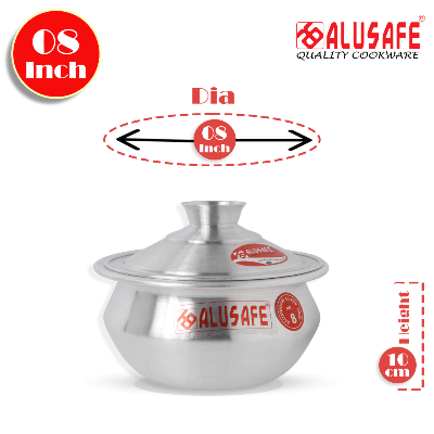 Picture of Aluminium Tarkari Hari With Aluminium Lid 08 inch  (20x10 cm)