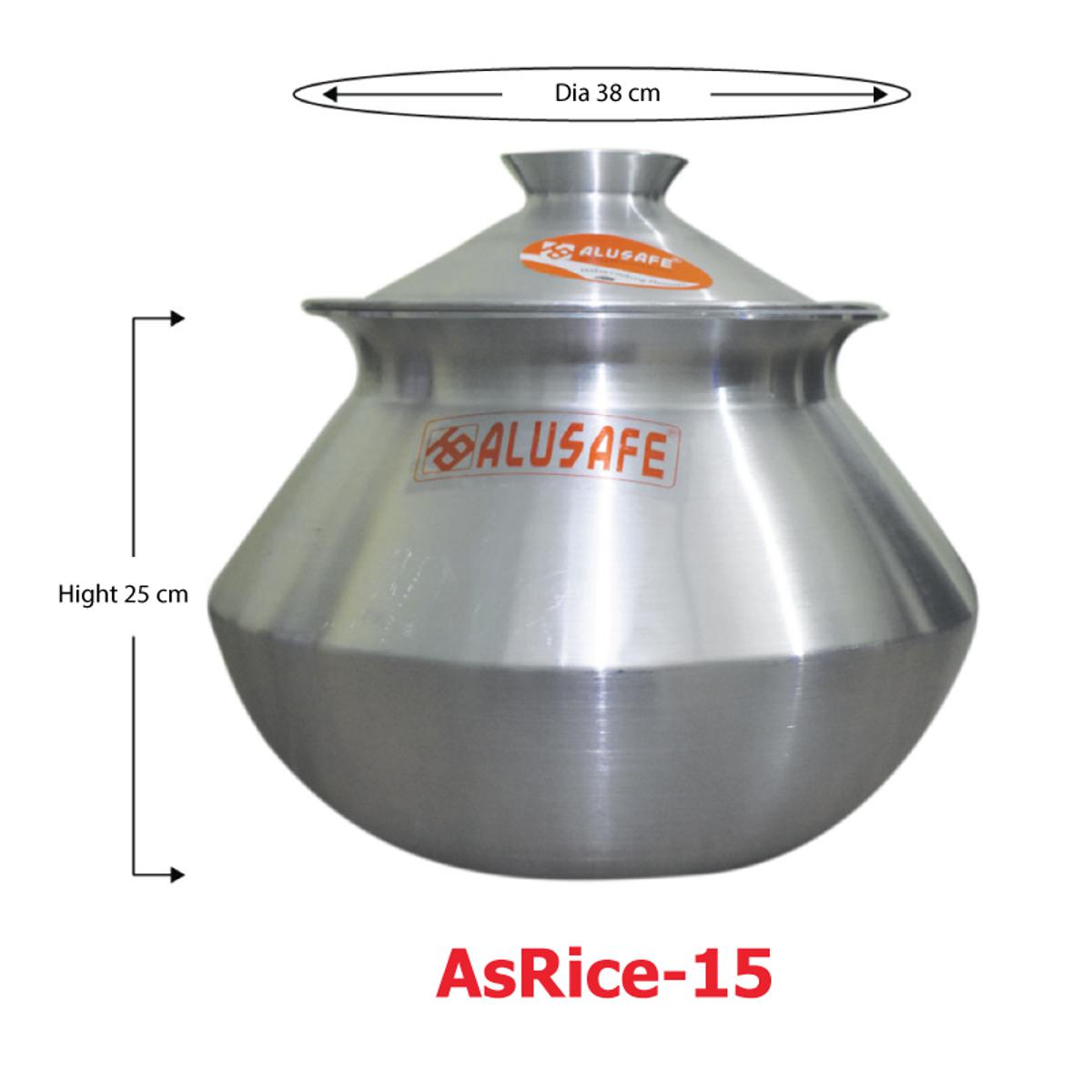 Picture of Aluminium Rice Hari with Aluminium Lid 38x25cm
