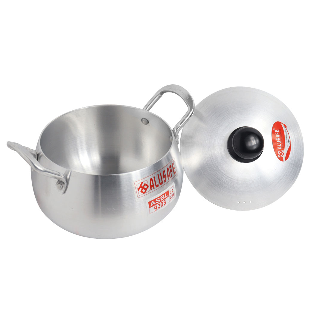 Picture of Alusafe Aluminium Belly Casserole with lid 24 cm (24*14 cm)