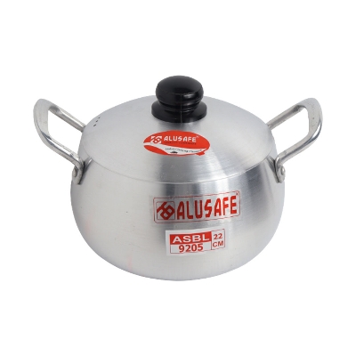 Picture of Alusafe Aluminium Belly Casserole with lid 22 cm (22*13 cm)