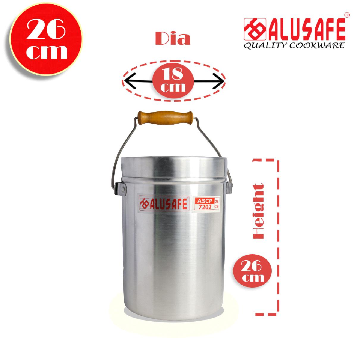 Picture of Alusafe Aluminium Carry Pot with lid 18 cm (18*26 cm)