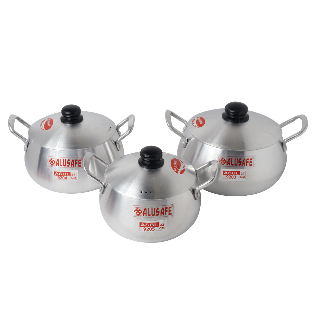 Picture of Alusafe Aluminium Belly Cassrole with lid 30 cm (30*16 cm)