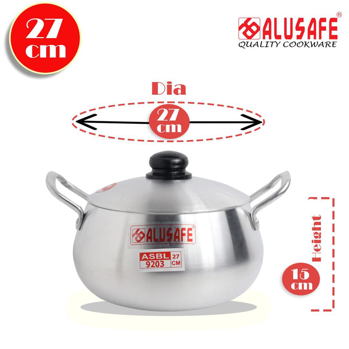 Picture of Alusafe Aluminium Belly Cassrole with lid 27 cm (27*15 cm)