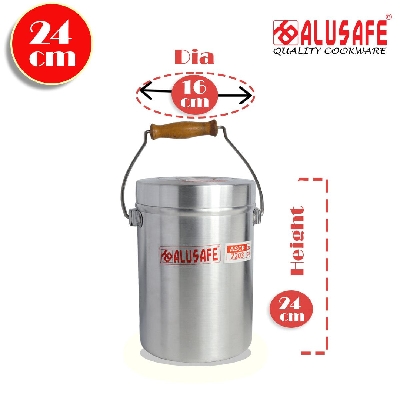 Picture of Alusafe Aluminium Carry Pot with lid 16 cm (16*24 cm)