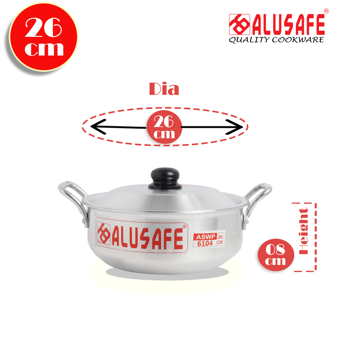 Picture of Alusafe Aluminium Wokpan With Lid 26 cm ( 26*8)