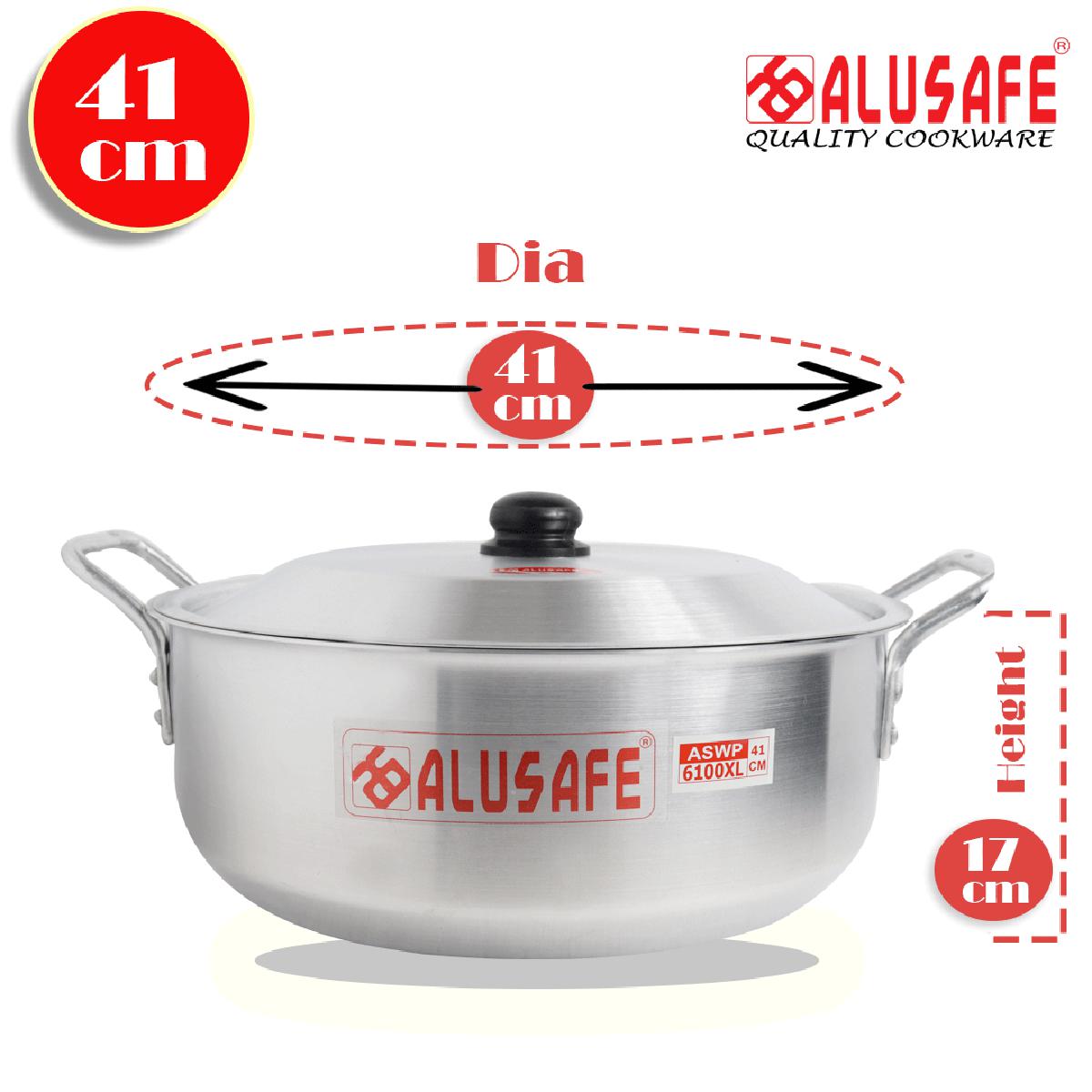Picture of Alusafe Aluminium Wokpan With Lid 41 cm ( 41*17 cm)