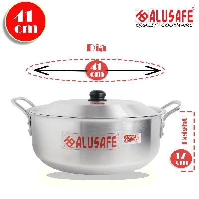 Picture of Alusafe Aluminium Wokpan With Lid 41 cm ( 41*17 cm)