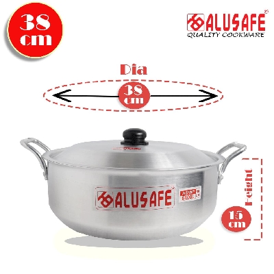 Picture of Alusafe Aluminium Wokpan With Lid 38 cm ( 38*15 cm)