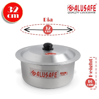 Picture of Alusafe Aluminium Saucepan With Lid 32 cm ( 32*16 cm)