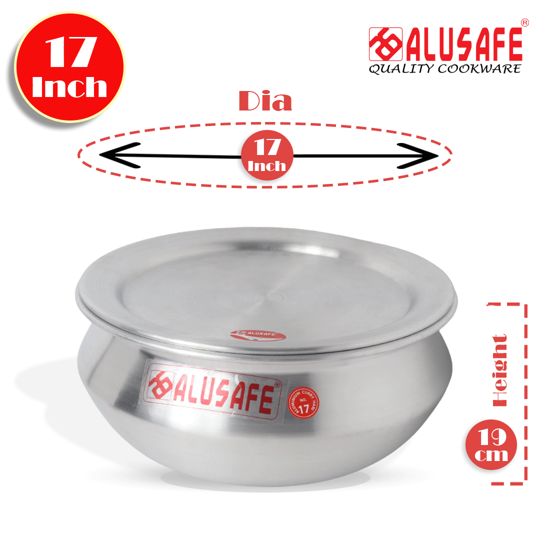 Picture of Alusafe Aluminium Tarkari Hari With Lid 17 Inch ( 43*19 cm)