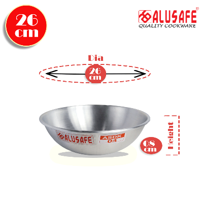 Picture of Alusafe Aluminium Disco Karhai 26 Cm (26*08 Cm): Versatile Kitchen Essential For Various Recipes