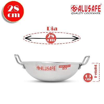 Picture of Alusafe Aluminium Handle Disco Karhai  28 cm( 28*09 cm)