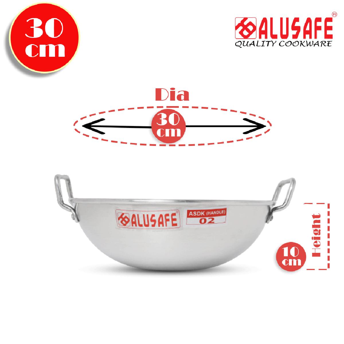 Picture of Alusafe Aluminium Handle Disco Karhai - Large Capacity Karhai For Authentic Cooking Experience - 30 Cm (30*10 Cm)