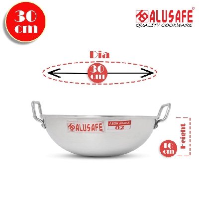 Picture of Alusafe Aluminium Handle Disco Karhai - Large Capacity Karhai For Authentic Cooking Experience - 30 Cm (30*10 Cm)