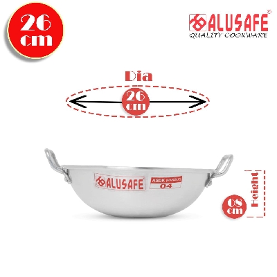 Picture of Alusafe Aluminium Handle Disco Karhai 26 Cm(26*08 Cm) - Efficient Cooking With Aluminium Handle Disco Karhai