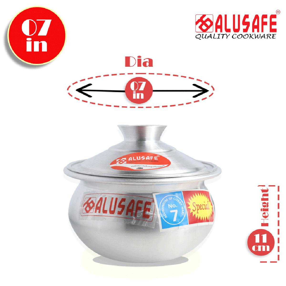 Picture of Alusafe Aluminium Special Curry Hari 07 inch with Lid  ( 17*11 cm)