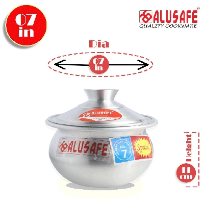 Picture of Alusafe Aluminium Special Curry Hari 07 inch with Lid  ( 17*11 cm)