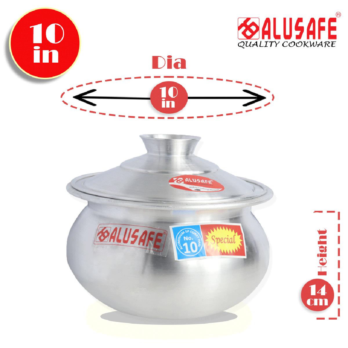 Picture of Alusafe Aluminium Special Curry Hari 10 inch with Lid  ( 25*14 cm)
