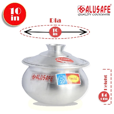 Picture of Alusafe Aluminium Special Curry Hari 10 inch with Lid  ( 25*14 cm)