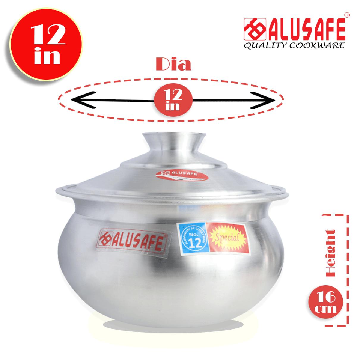 Picture of Alusafe Aluminium Special Curry Hari 12 inch with Lid  ( 30*16 cm)