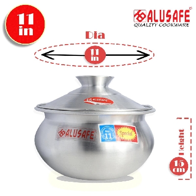 Picture of Alusafe Aluminium Special Curry Hari 11 inch with Lid  ( 27*15 cm)