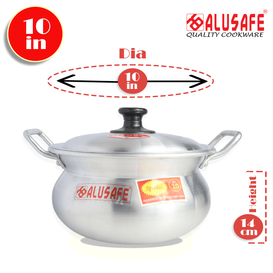 Picture of Alusafe Aluminium Handle Curry Hari  10 inch