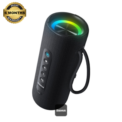 Baseus AeQur Series VO20 Bluetooth Speaker with Ambient RGB Light | BT 5.3, 15H Playtime, 15W Loud Stereo Sound, Deep Bass - Black AR Trading Official Storeonline shop bangladeshothoba.com