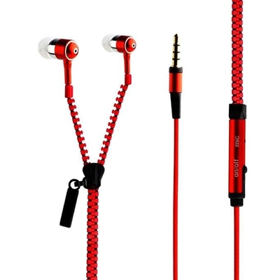 Picture of Zipper Headphones stylish for All Mobile and device - Red