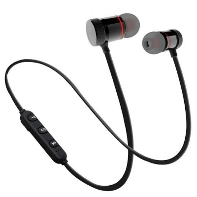 Picture of Stereo Super Bass Wireless Bluetooth Earphone Magnetic - Black - Ear Phone