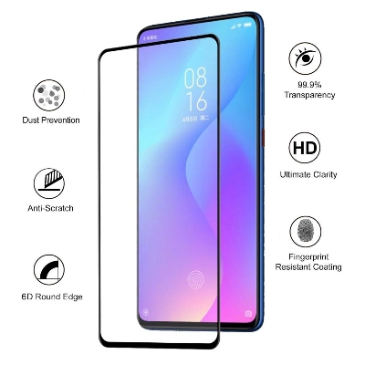 Picture of 6d Glass for Xiaomi Redmi K20 / Redmi K20 Pro Screen Protector 9H full black