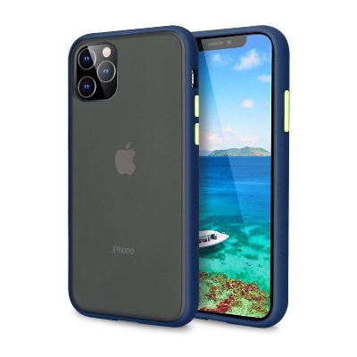 Picture of For Iphone 11 Pro Max Matt Case Black And Blue Colour Available - Phone