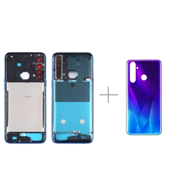 Picture of Backsheel & Middle Frame Bezel Plate with Side Keys for Realme 5 Pro - Replacement part Back Battery Cover & Side Frame For Realme 5 Pro