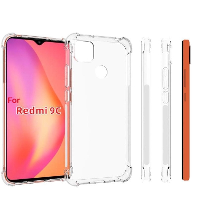 Picture of For Xiaomi Redmi 9C Transparent 6D Crystal silicone Bumper case antiShock corner Clear back cover
