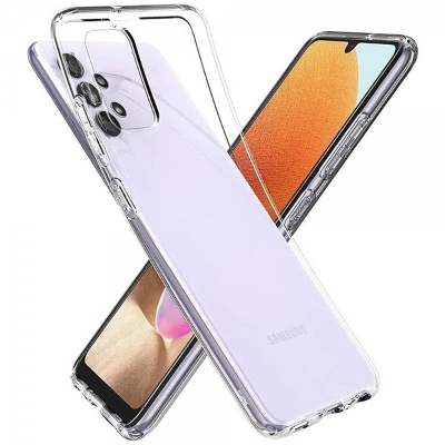 Picture of For Samsung A32 Transparent 6D Crystal silicone Bumper case antiShock corner Clear back cover