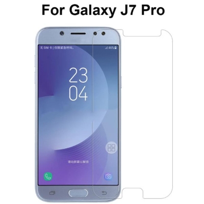 Picture of 2pcs Glass for Samsung Galaxy J7 Pro Screen Protector 9H full black