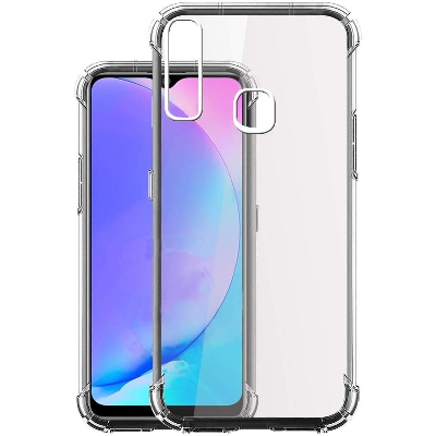 Picture of For Vivo Y17 Transparent 6D Crystal silicone Bumper case antiShock corner Clear back cover